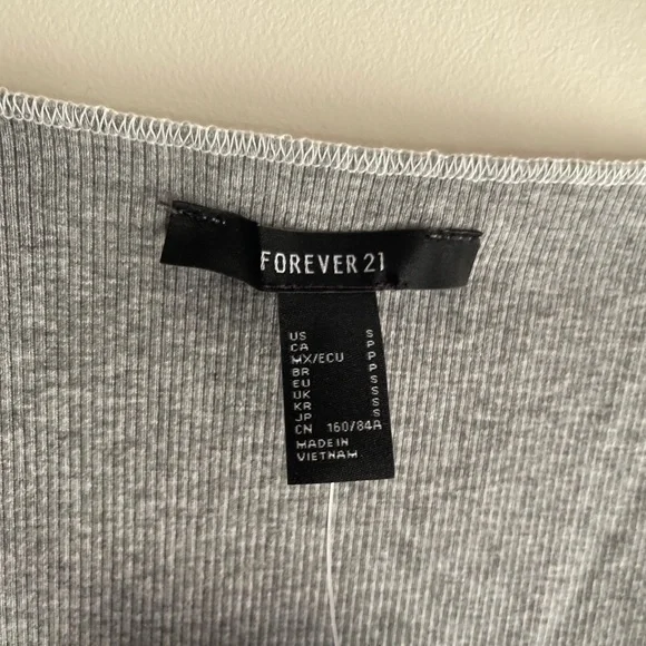 Forever 21 Women’s Knit Gray Black Green Lace Front Tank Top - Picture 2 of 9